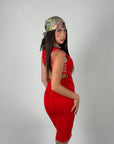 Bandage scollo V rosso corallo