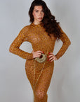 Long dress luxury diamond gold