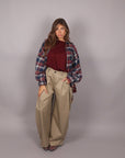 Pantalone balloon beige