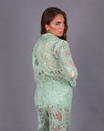 Tailleur macrame verde acqua