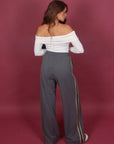 Pantalone grigio con banda laterale
