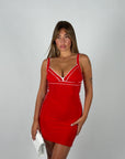 Mini dress bandage rosso