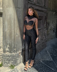 Tuta luxury diamond nera