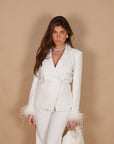 Giacca the queen plumage off white
