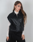 Gilet in pelle nero