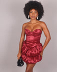 Mini dress bonton bordeaux