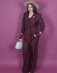 Giacca Alice bordeaux gessato