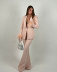 Giacca Chiara con piume rosa