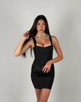 Mini dress bandage simply nero