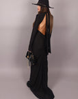 Dress in lycra nero scollato dietro