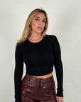 Maglia simply crop nera
