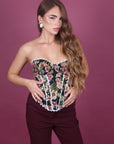 Corsetto flowers nero