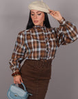 Camicia western a quadri Brown