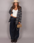 Jeans balloon con tasconi lavaggio scuro