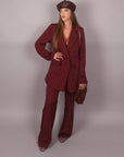Tailleur doppiopetto gessato bordeaux