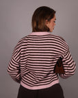 Pull mille righe pink
