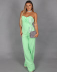 Jumpsuit candy strass green