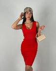 Bandage scollo V rosso corallo