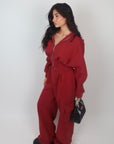 Jumpsuit cargo bordeaux