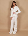 Pantalone a zampa the queen off white