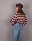 Jeans palazzo chiaro con microcristalli
