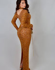 Long dress luxury diamond gold