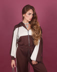 Felpa bicolore Brown/panna