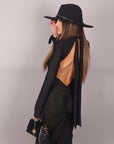 Dress in lycra nero scollato dietro