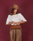 Pantalone palazzo con fiocco fango