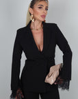 Blazer Serena con inserti in pizzo nero