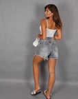 Shorts sfrangiato grigio