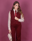 Coordinato bordeaux con panciotto
