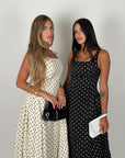 Dress bonton pois bianco