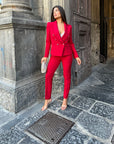 Shape Flaire Pants sigaretta bordeaux