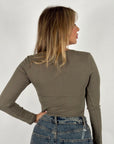 Maglia costine verde