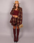 Coordinato scozzese bordeaux