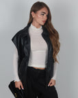 Gilet in pelle nero