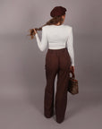 Tailleur doppiopetto gessato Brown