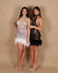 Dress luxury diamond off white