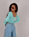 Maglia Crop tiffany