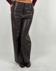 Pantalone in pelle brown