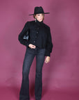 Giacca Zoe in camoscio nero