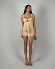Mini dress cut out beige