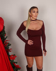 Mini dress luna bordeaux