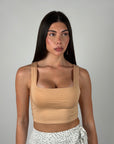 Top crop basic beige
