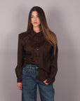 Camicia cotone con spalline marrone
