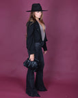 Giacca Zoe in camoscio nero
