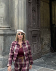 Coordinato quadri bordeaux