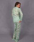 Tailleur macrame verde acqua