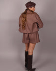 Coordinato quadri bordeaux